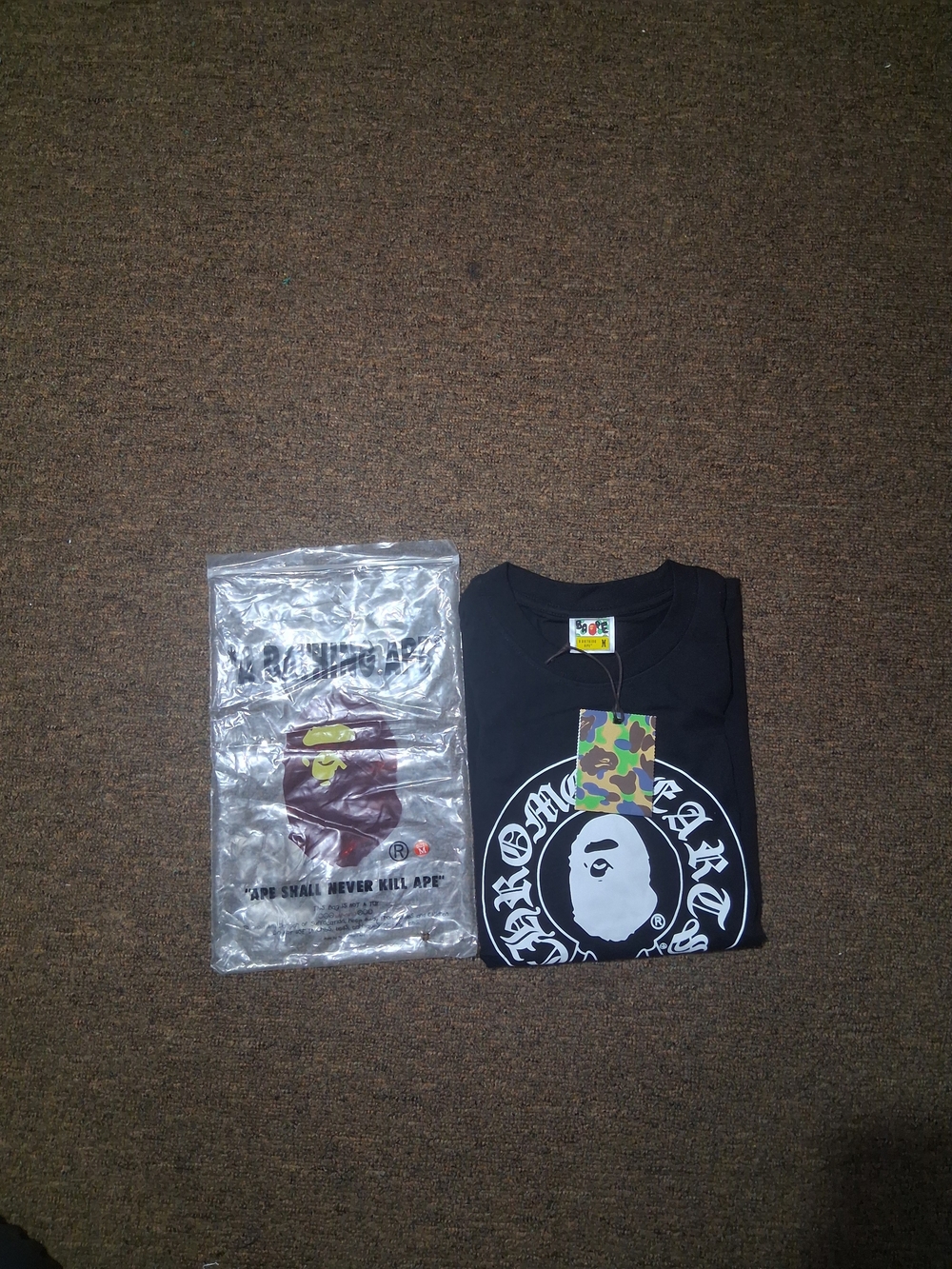 BAPE Kids Black Graphic Logo T-Shirt